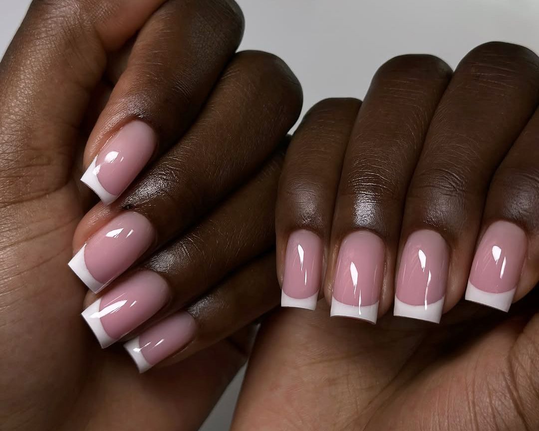 Classic French Medium Square — Nails for Women Over 40
