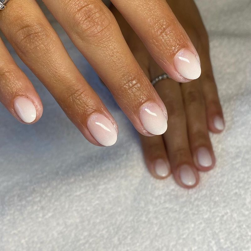 Glossy With Subtle Shimmer Visual Idea Glossy With Subtle Shimmer Visual Idea — French Ombre Nails