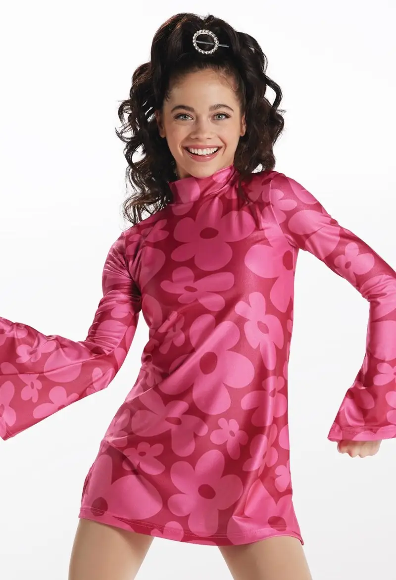 Seventies-Inspired Floral Mini Dress for a Themed Dance Performance Seventies-Inspired Floral Mini Dress for a Themed Dance Performance — Dance Outfits