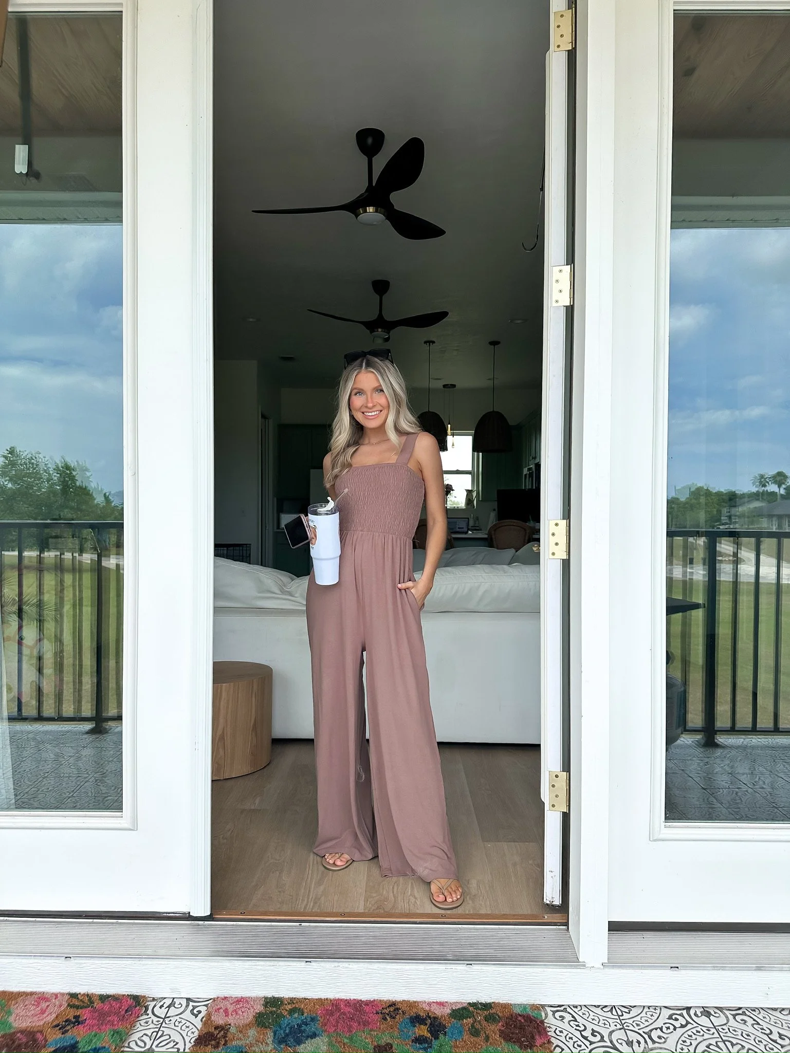 Summer Ready: Mauve Wide-Leg Jumpsuit — Mom Outfits