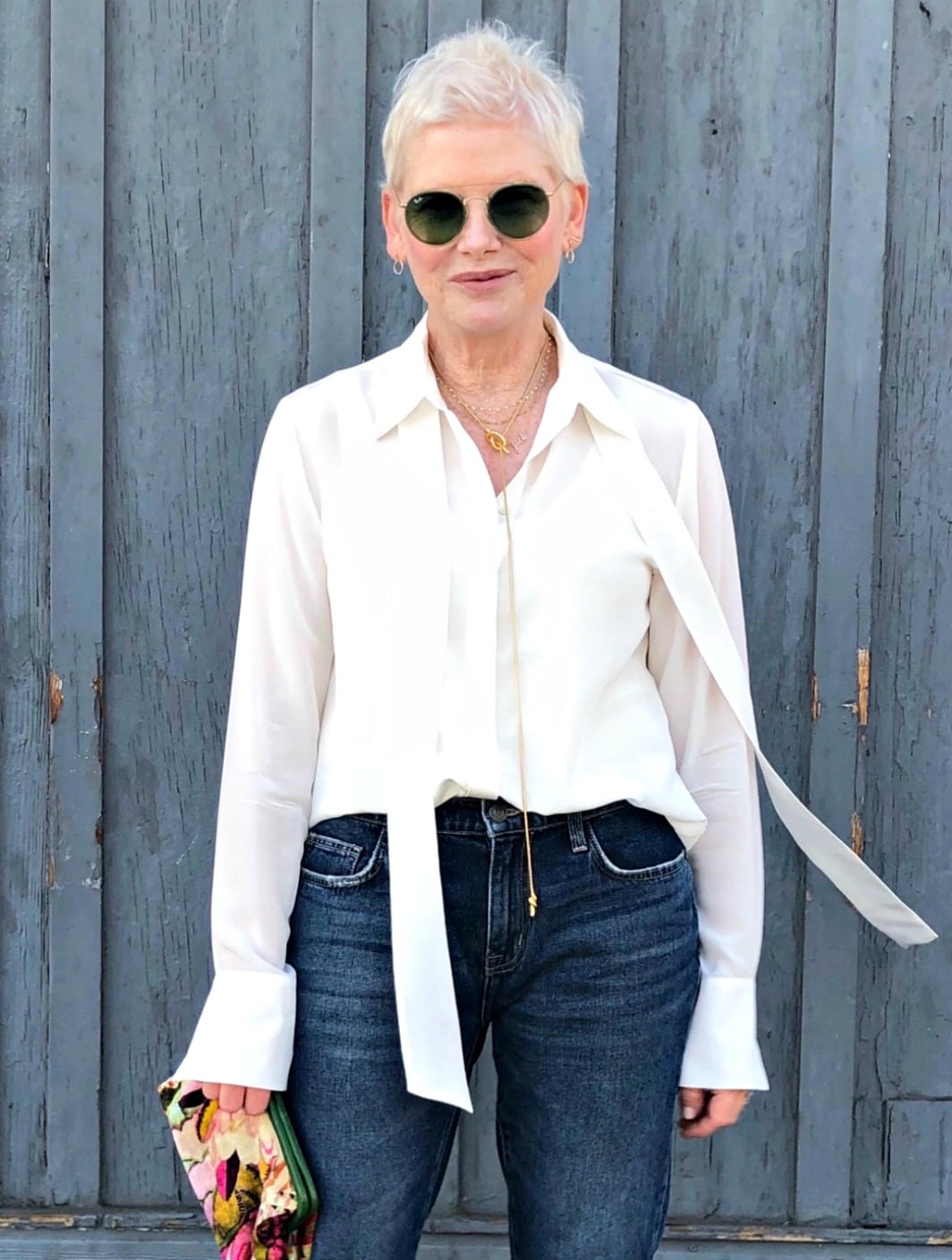Silk Shirt with Tie Detail for Casual Elegance Silk Shirt with Tie Detail for Casual Elegance — Outfits for Women Over 50