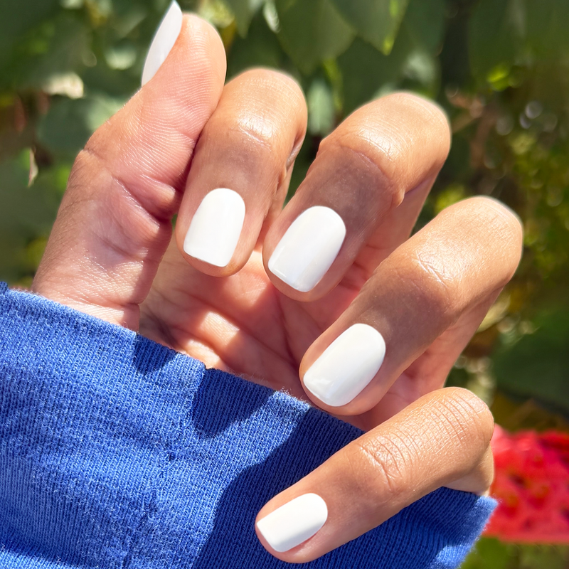 Opaque White Glossy Squoval Opaque White Glossy Squoval — Squoval Nails