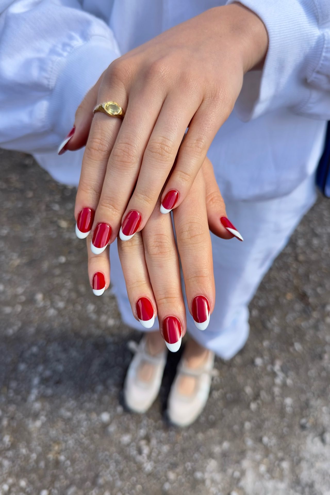 Clean Visual Idea — Red French Tip Nails