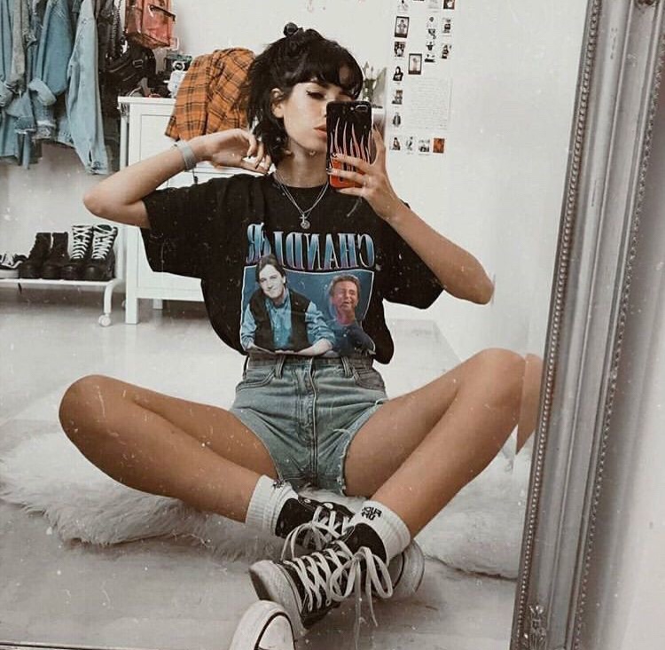 Graphic T-Shirt, Denim Shorts, and High-Tops — Grunge Outfits