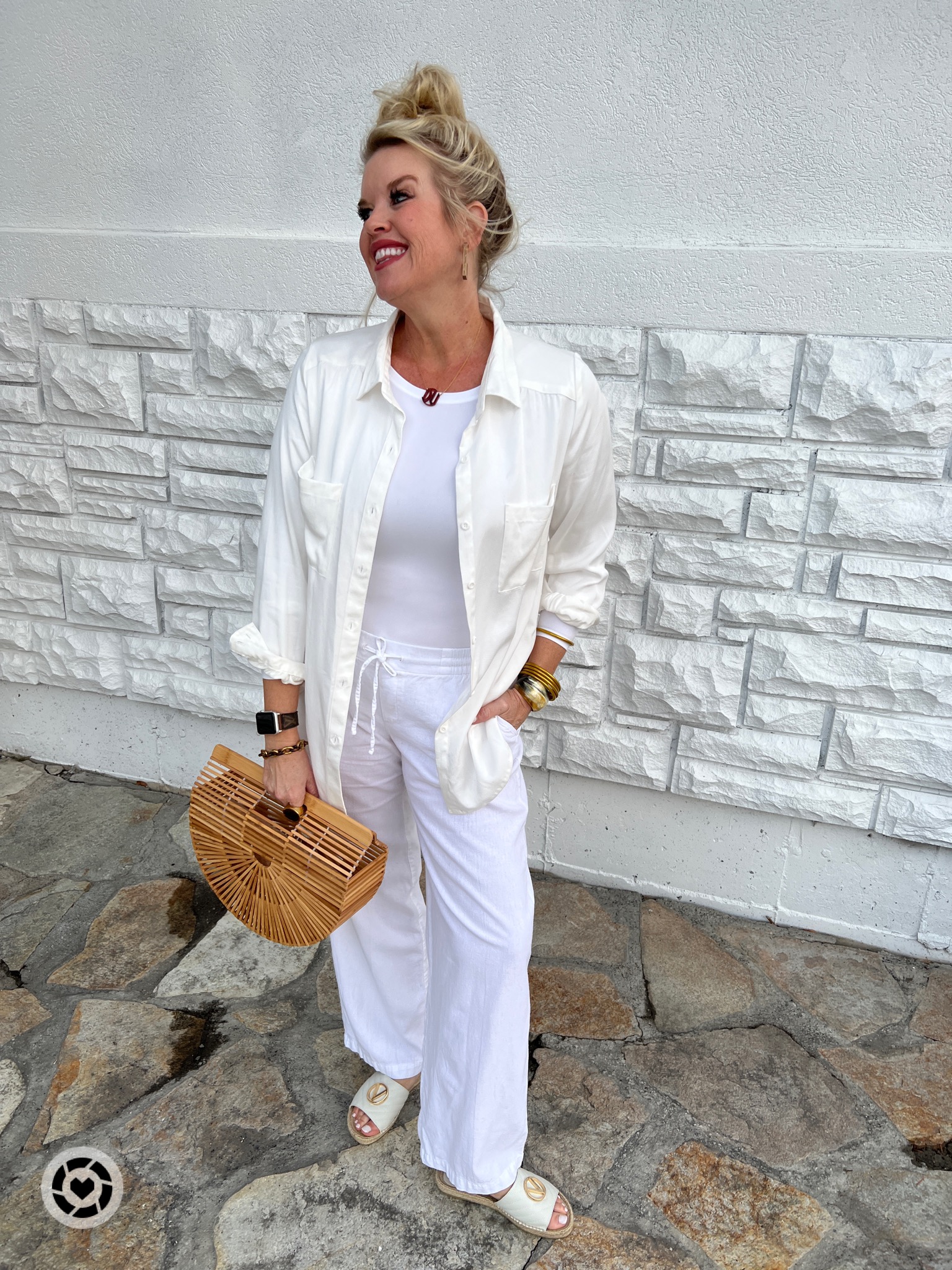 All-White Linen Ensemble All-White Linen Ensemble — Coastal Grandmother Outfits