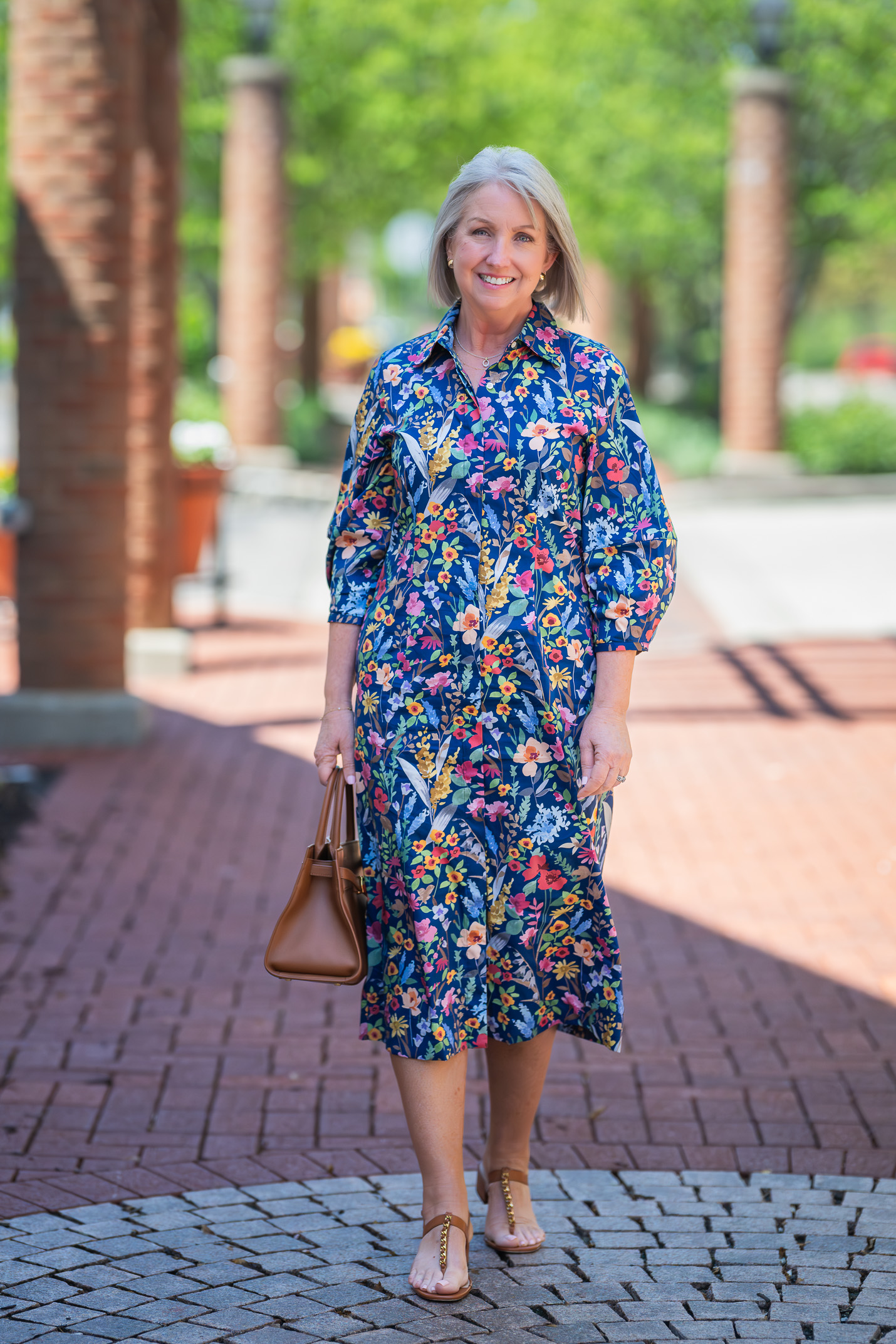 Casual Summer Day Dress: Vibrant Floral Shirt Dress Casual Summer Day Dress: Vibrant Floral Shirt Dress — Outfits for Women Over 60