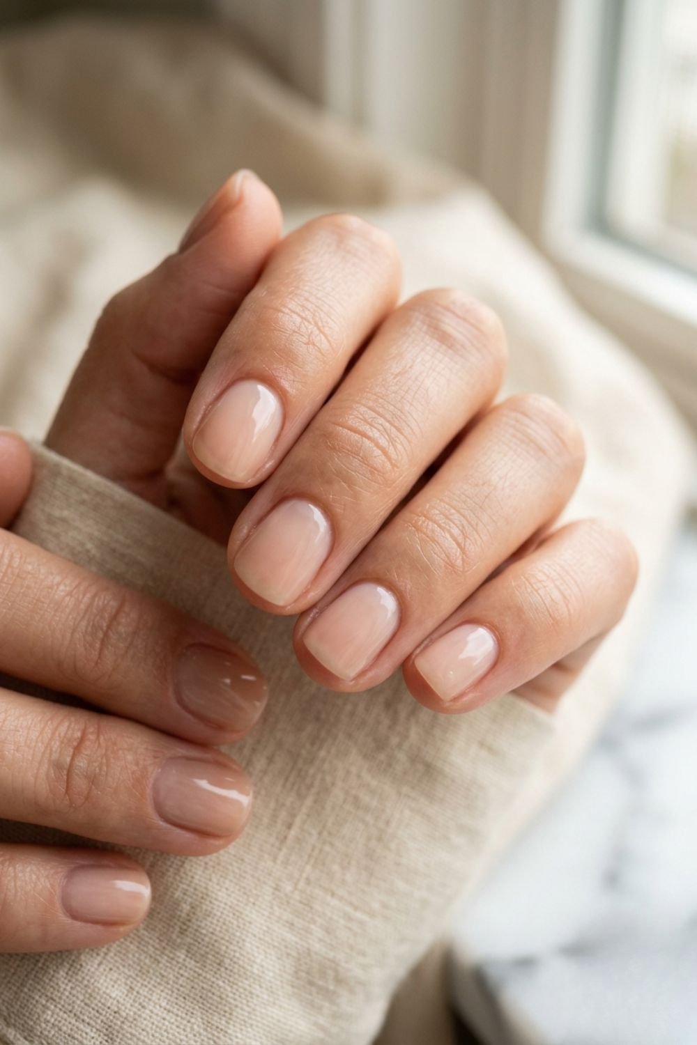 Flawless Sheer Nude Pink — Classy Short Nails