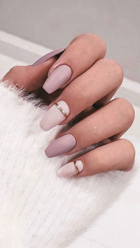 Matte Visual Idea — Mauve Nails