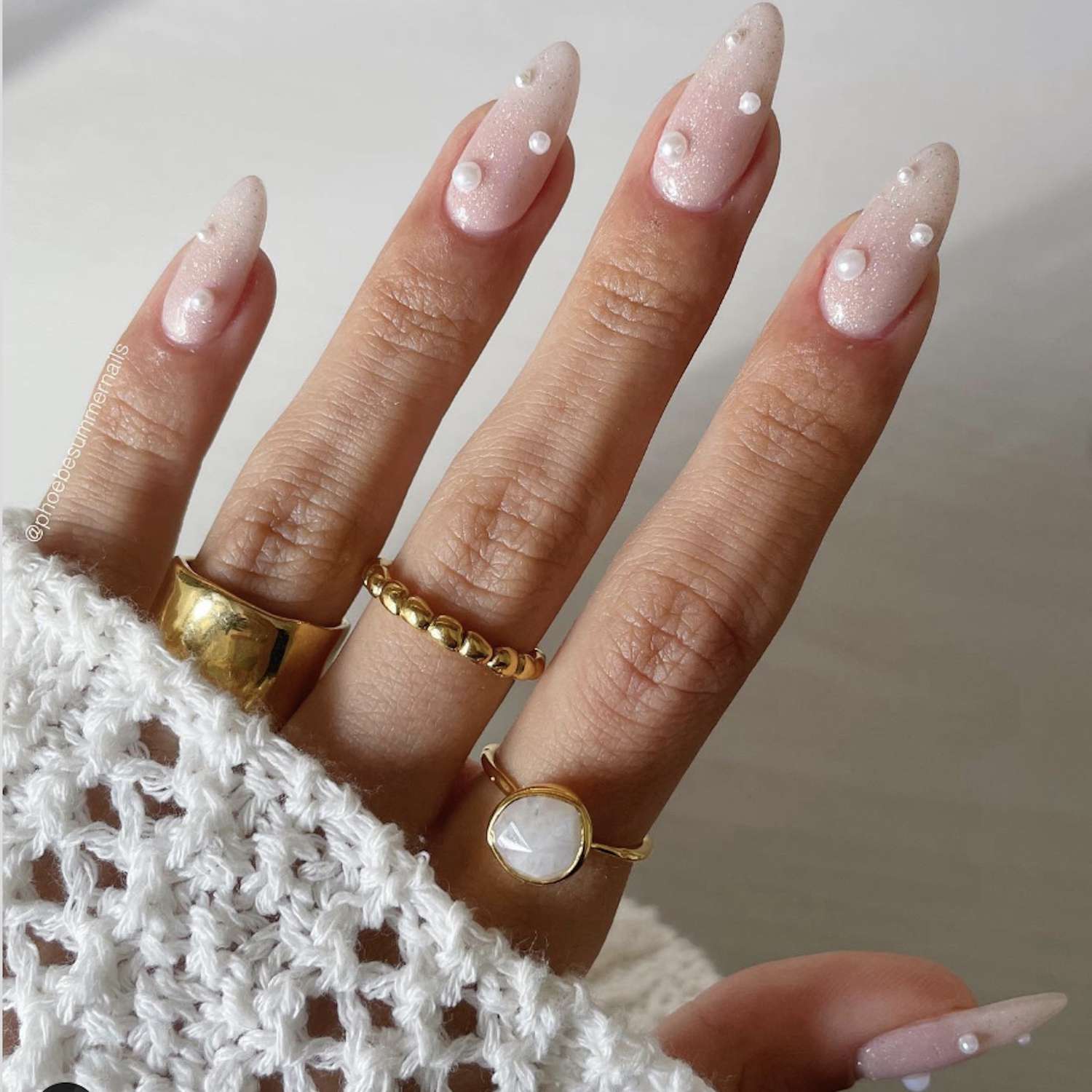 Shimmer Glossy Visual Idea — Bachelorette Nails