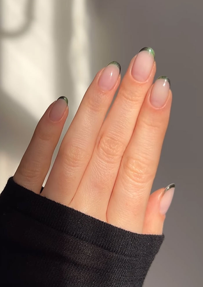 Medium Square Shimmer French Tips Medium Square Shimmer French Tips — Nurse Nails