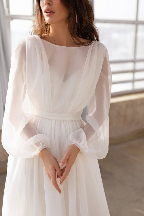 Ivory Sheer Organza Overlay Dress — Cottagecore Outfits