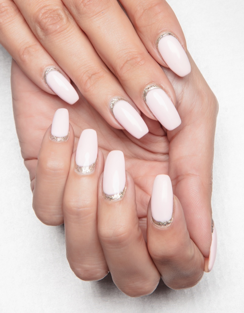 Silver Glitter French Tips On All Nails Visual Idea Silver Glitter French Tips On All Nails Visual Idea — Engagement Nails