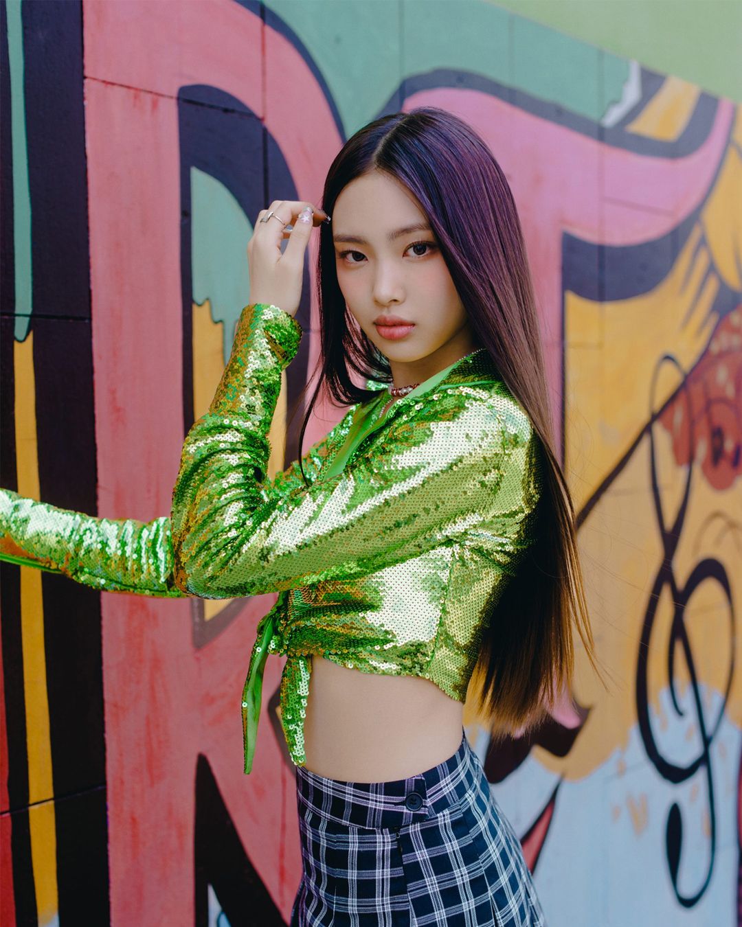Sequined Tie-Front Top with Plaid Mini Skirt Sequined Tie-Front Top with Plaid Mini Skirt — Y2K Outfits