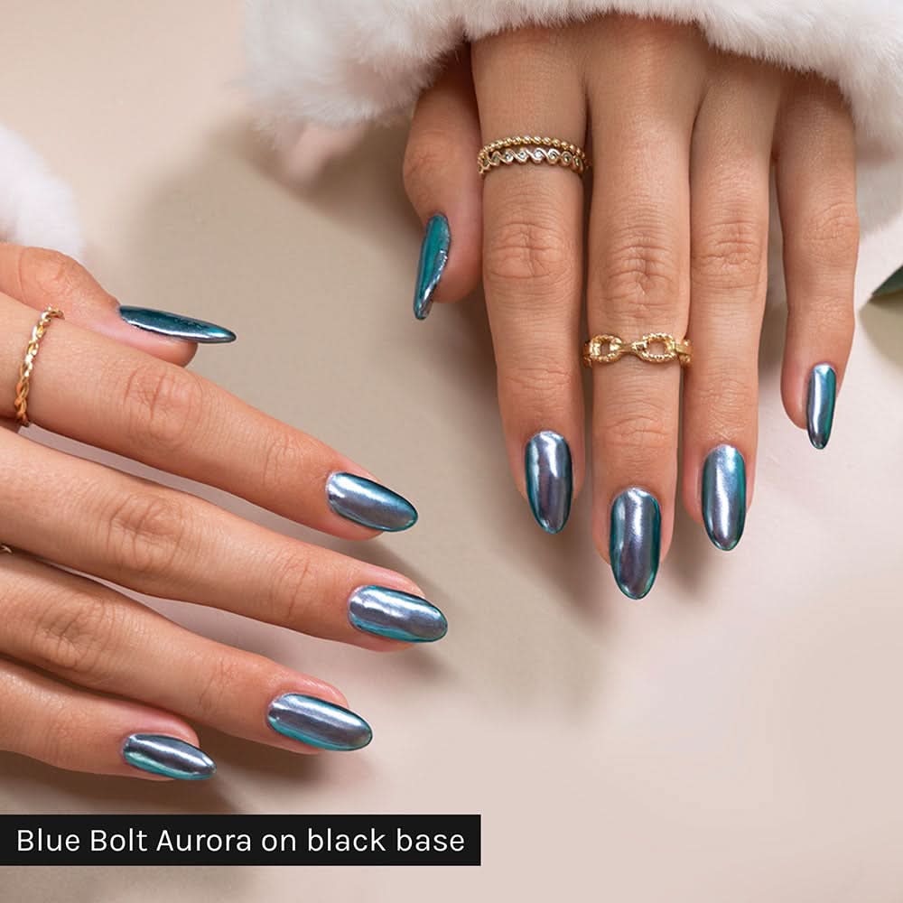 Blue and Teal Iridescent Chrome Blue and Teal Iridescent Chrome — Chrome Nails
