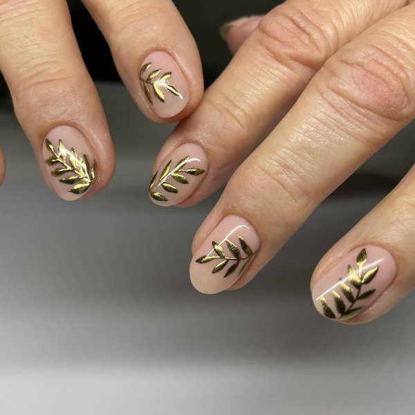 DIY Gold Leaf Branch Short Oval DIY Gold Leaf Branch Short Oval — Gold Nails