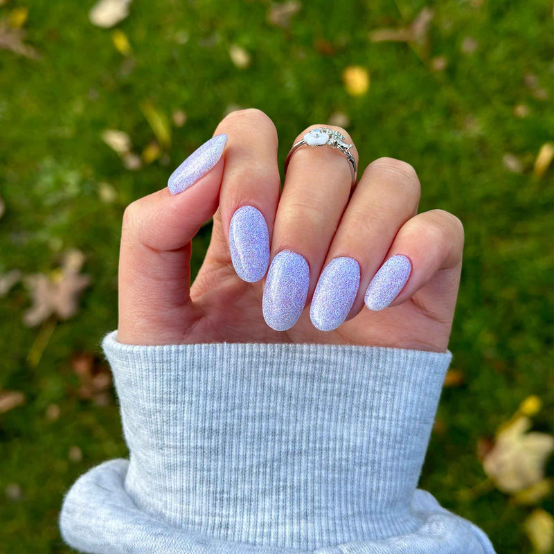 Medium Oval Lavender Glitter Sparkle Medium Oval Lavender Glitter Sparkle — Lavender Nails