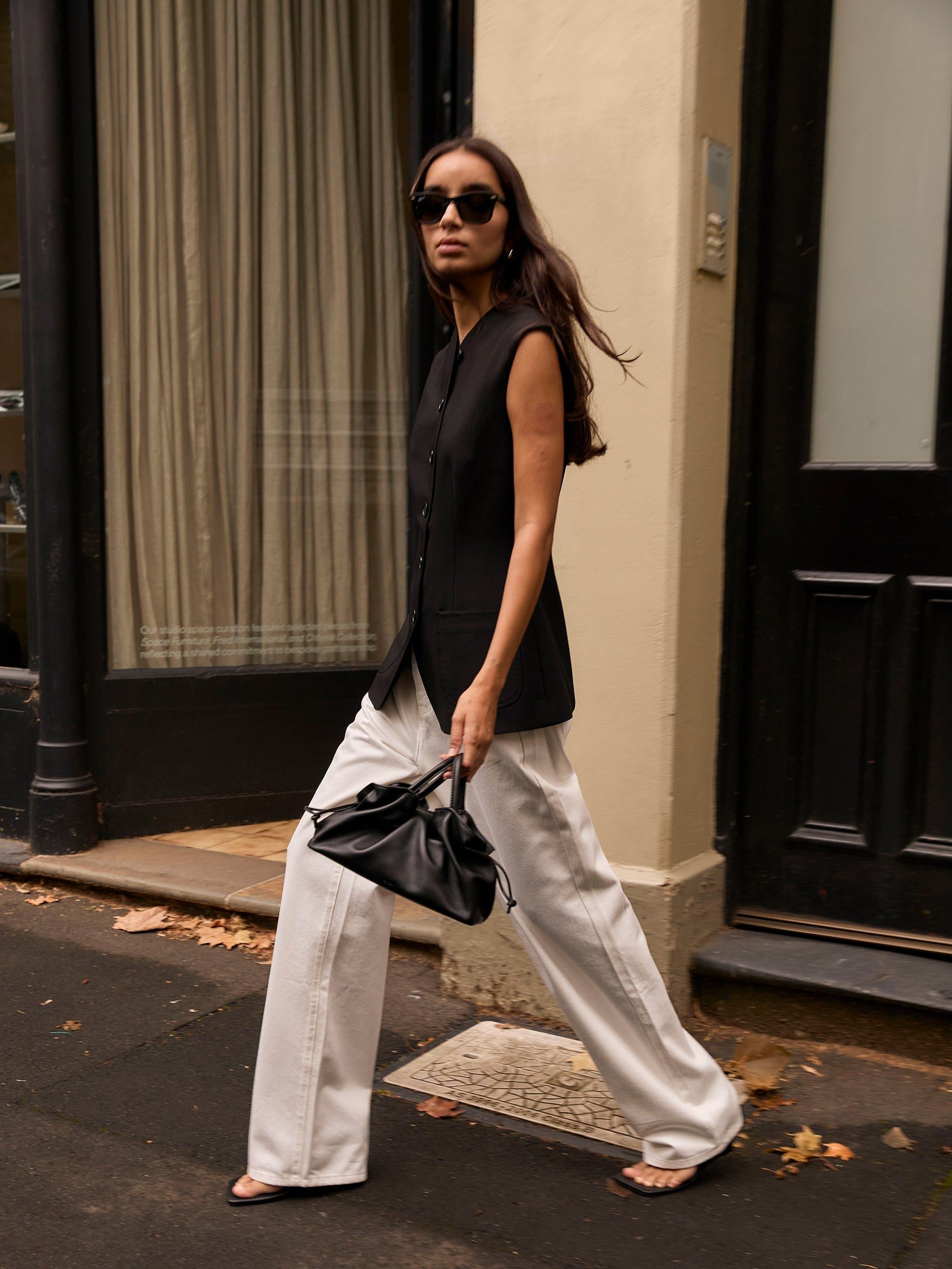 Minimalist Chic: Wide-Leg Trousers and Vest Minimalist Chic: Wide-Leg Trousers and Vest — Outfit Ideas
