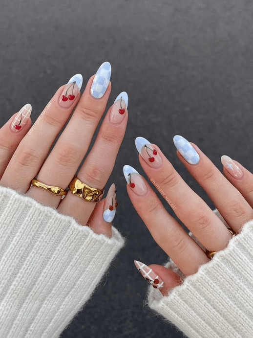 Hot Pink French Tips with Gold Star & Rhinestone Accents Hot Pink French Tips with Gold Star & Rhinestone Accents — Colored French Tip Nails