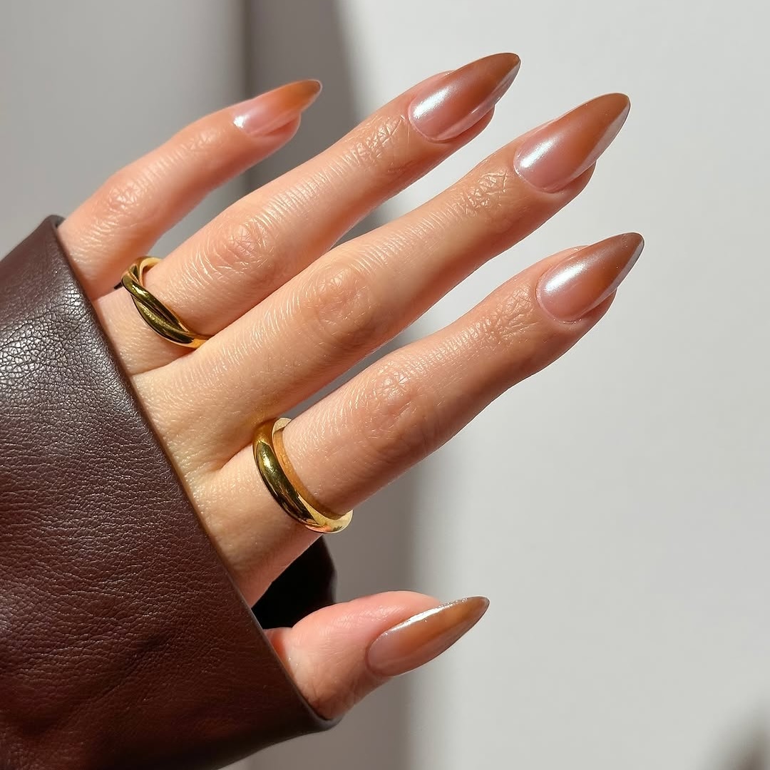 Nail Shape And Length E G Medium Almond Visual Idea Nail Shape And Length E G Medium Almond Visual Idea — Brown Nails