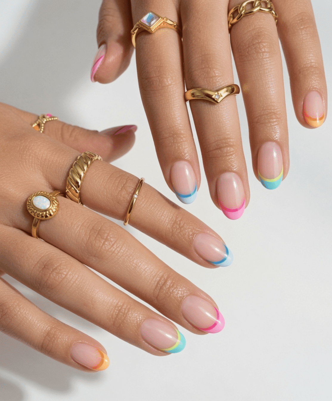 Summer Visual Idea — Almond French Tip Nails
