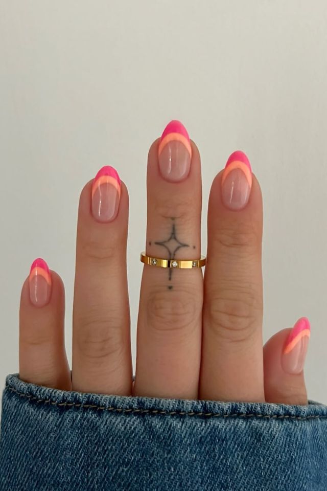Summer Visual Idea — Double French Nails