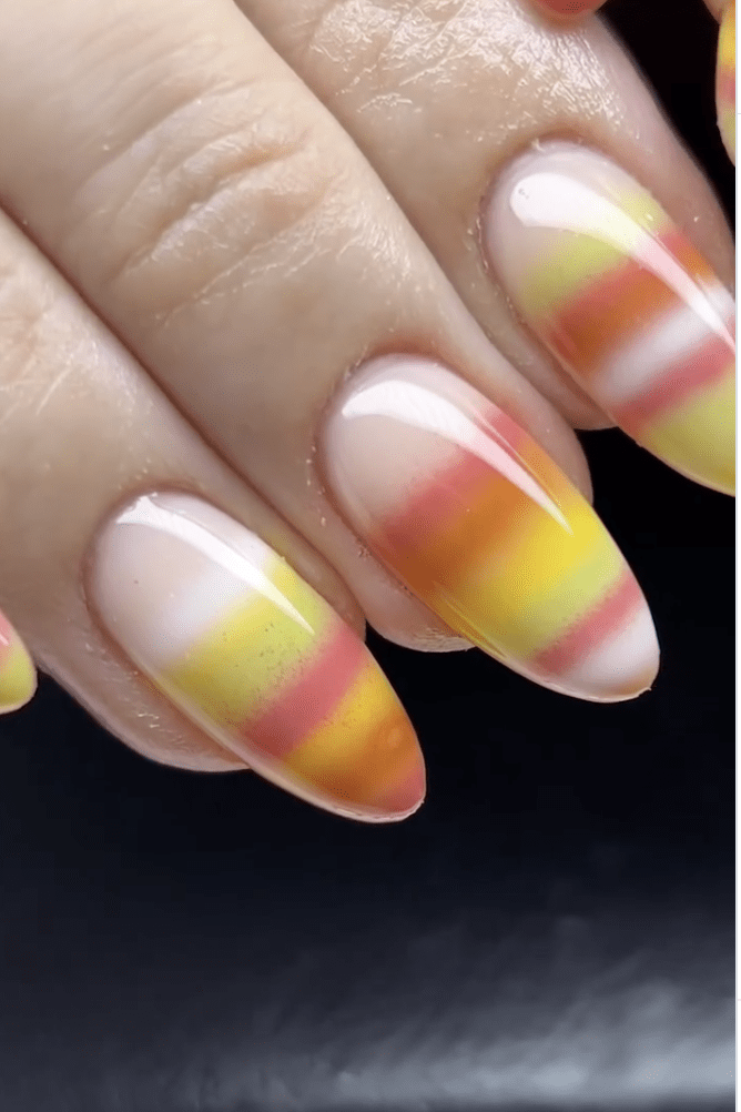 Glossy With Subtle Glitter Visual Idea — Airbrush Nails