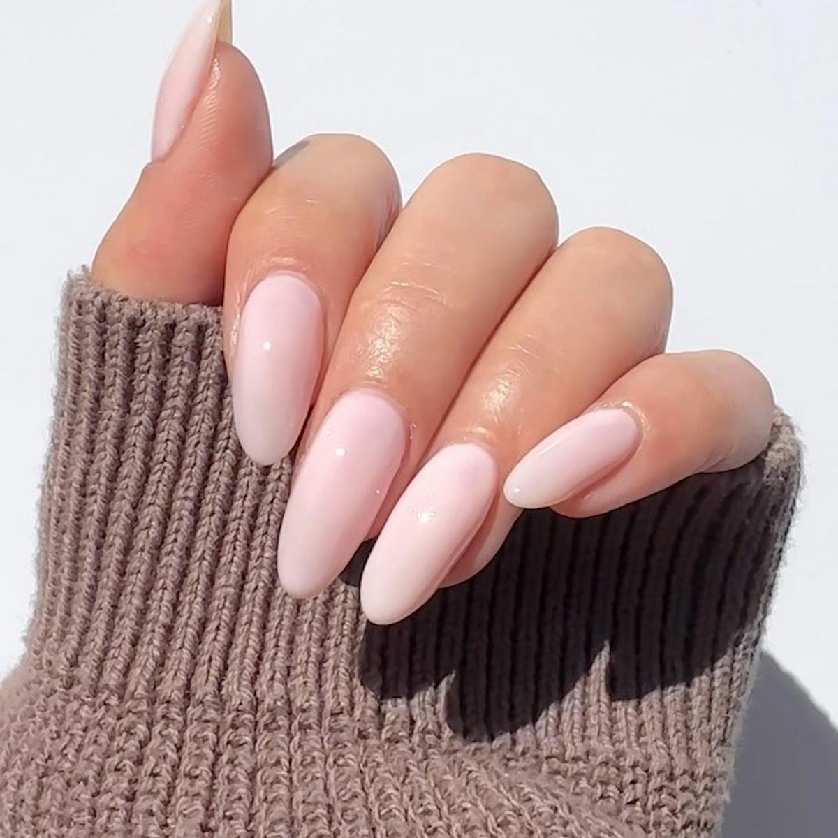 High Gloss Soft Warm Almond Translucent Pink — Bubble Bath Nails