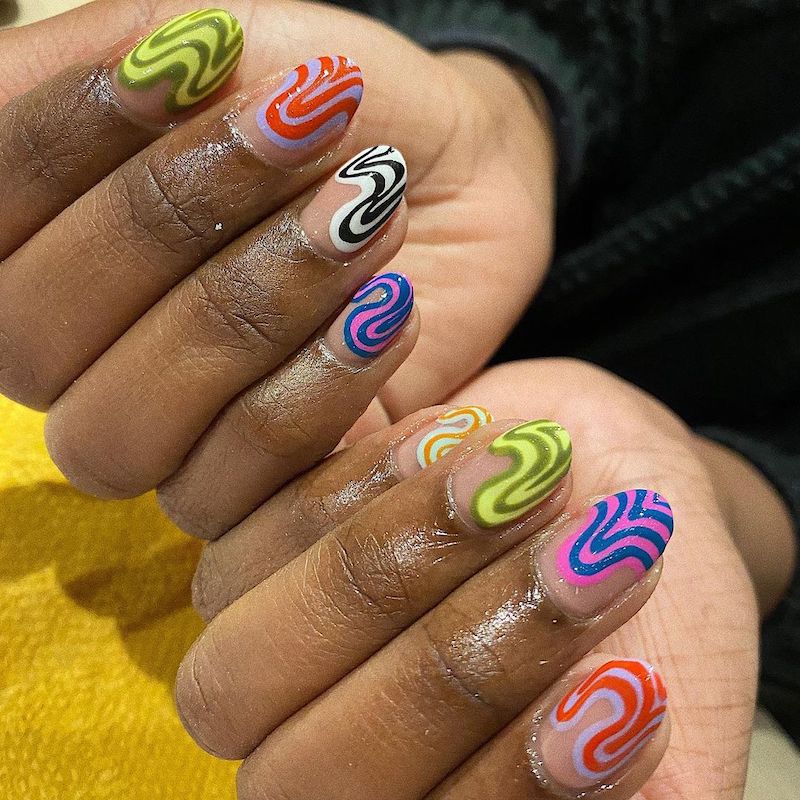 Swirls On All Nails Visual Idea Swirls On All Nails Visual Idea — Abstract Nails