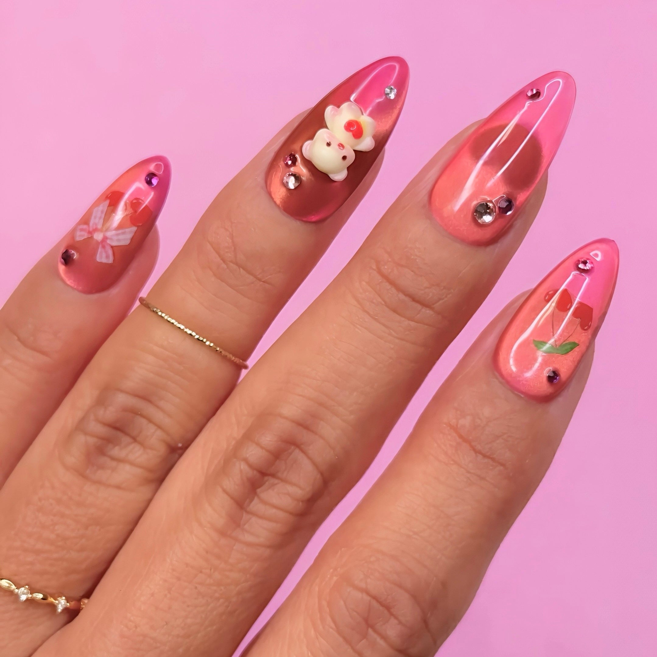 Cute & Easy Cat Eye Heart Nails – Daily Charme