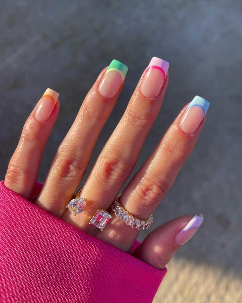 Spring Summer Visual Idea — Double French Nails