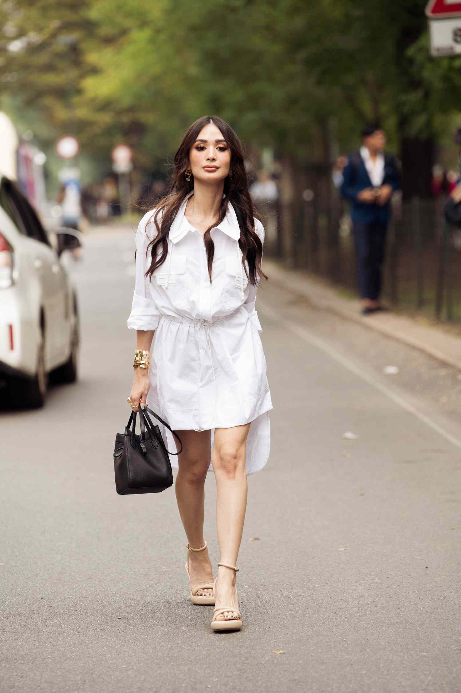 Effortless Elegance: White Shirt Dress with Belt Effortless Elegance: White Shirt Dress with Belt — Country Club Outfits