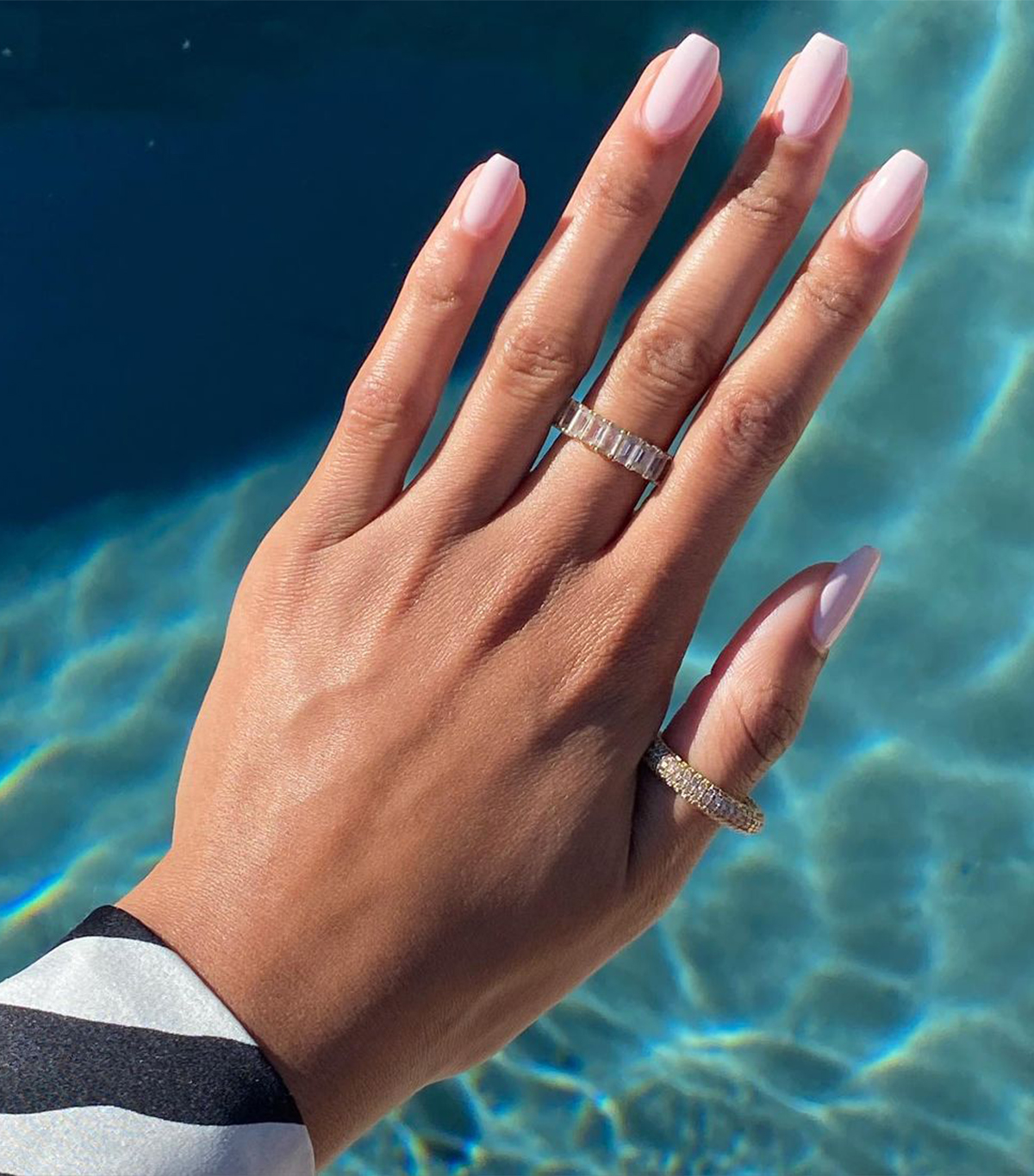 Opaque Pale Pink Long Square Nails — Nail Shapes