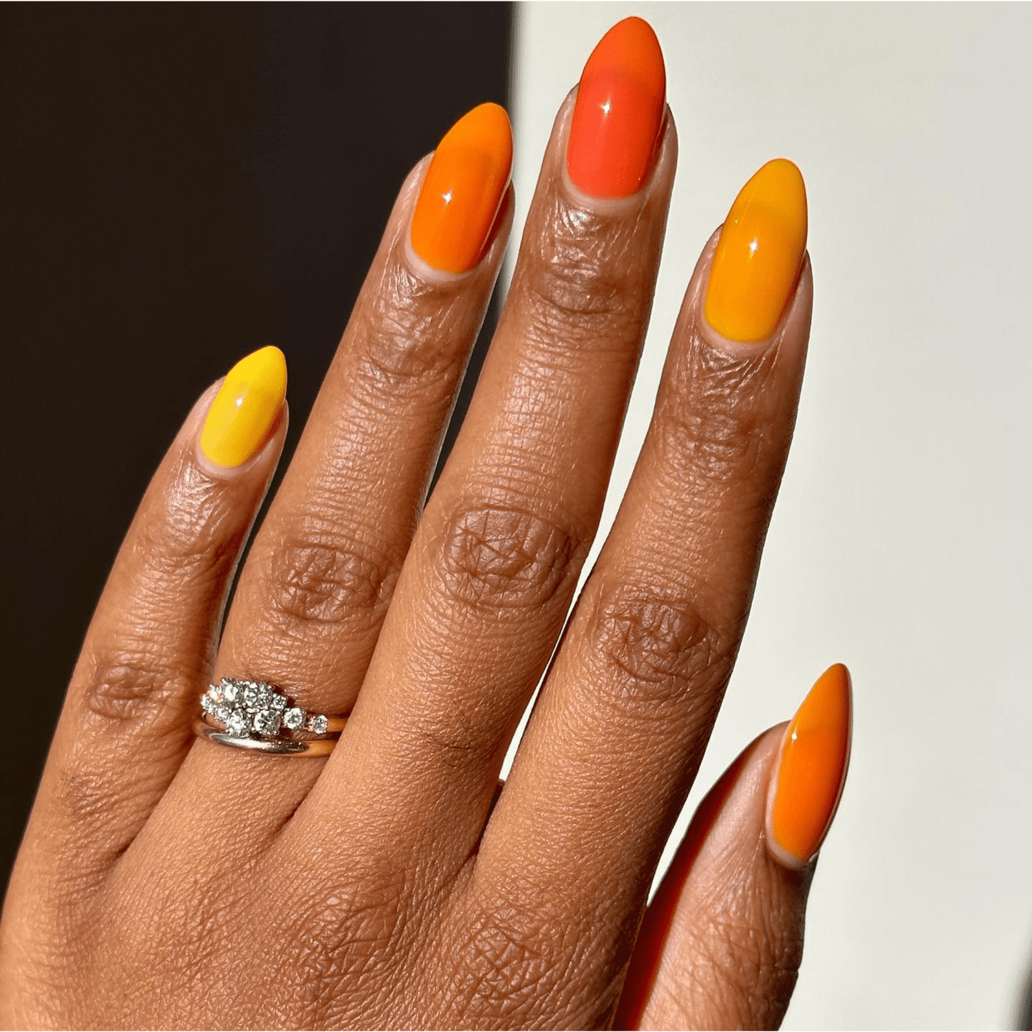 Matte Visual Idea — Orange Nails