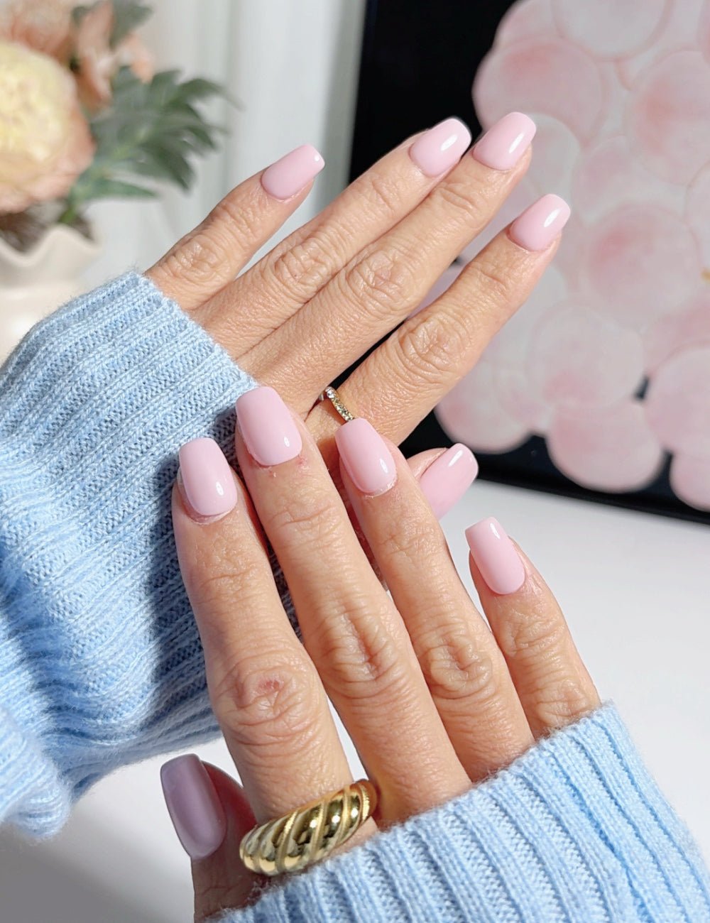 Extra Short Square Sheer Pink — Square Nails
