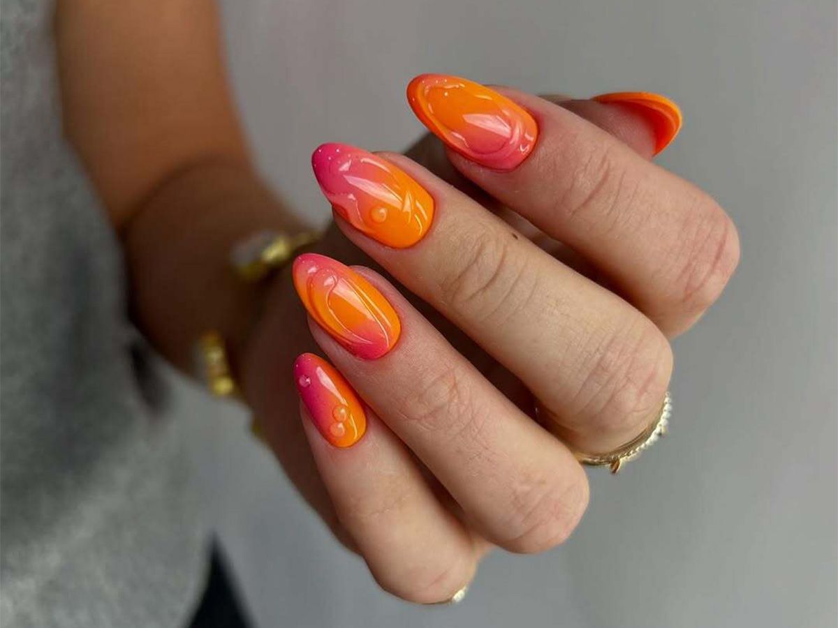 3D Gel Droplets On Accent Nails Visual Idea — Neon Nails