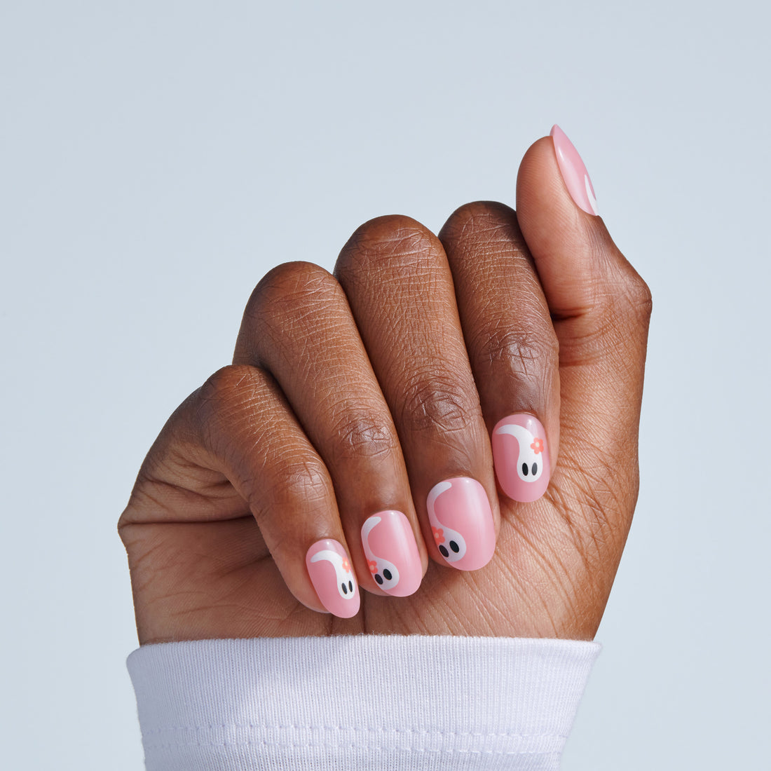 Cute Bunny Face Round Nails Cute Bunny Face Round Nails