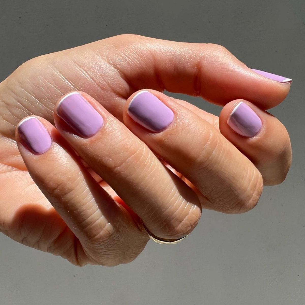 Short Square Lavender French Tips Short Square Lavender French Tips — Lavender Nails