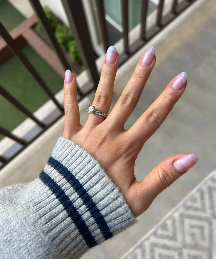 Shimmering Pearlescent Visual Idea — Builder Gel Nails