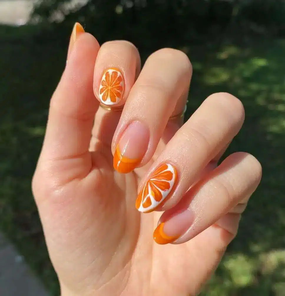 Summer Visual Idea — Orange Nails