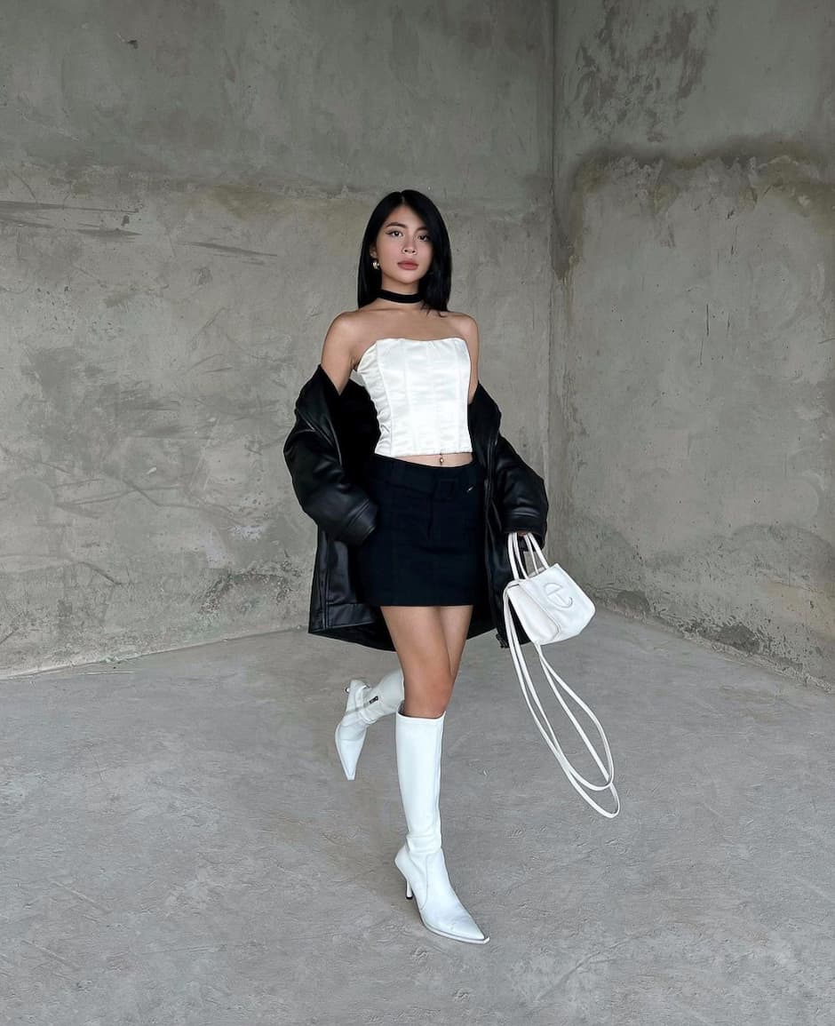 Corset Top and Leather Jacket for an Edgy Concert Ensemble Corset Top and Leather Jacket for an Edgy Concert Ensemble — Concert Outfits