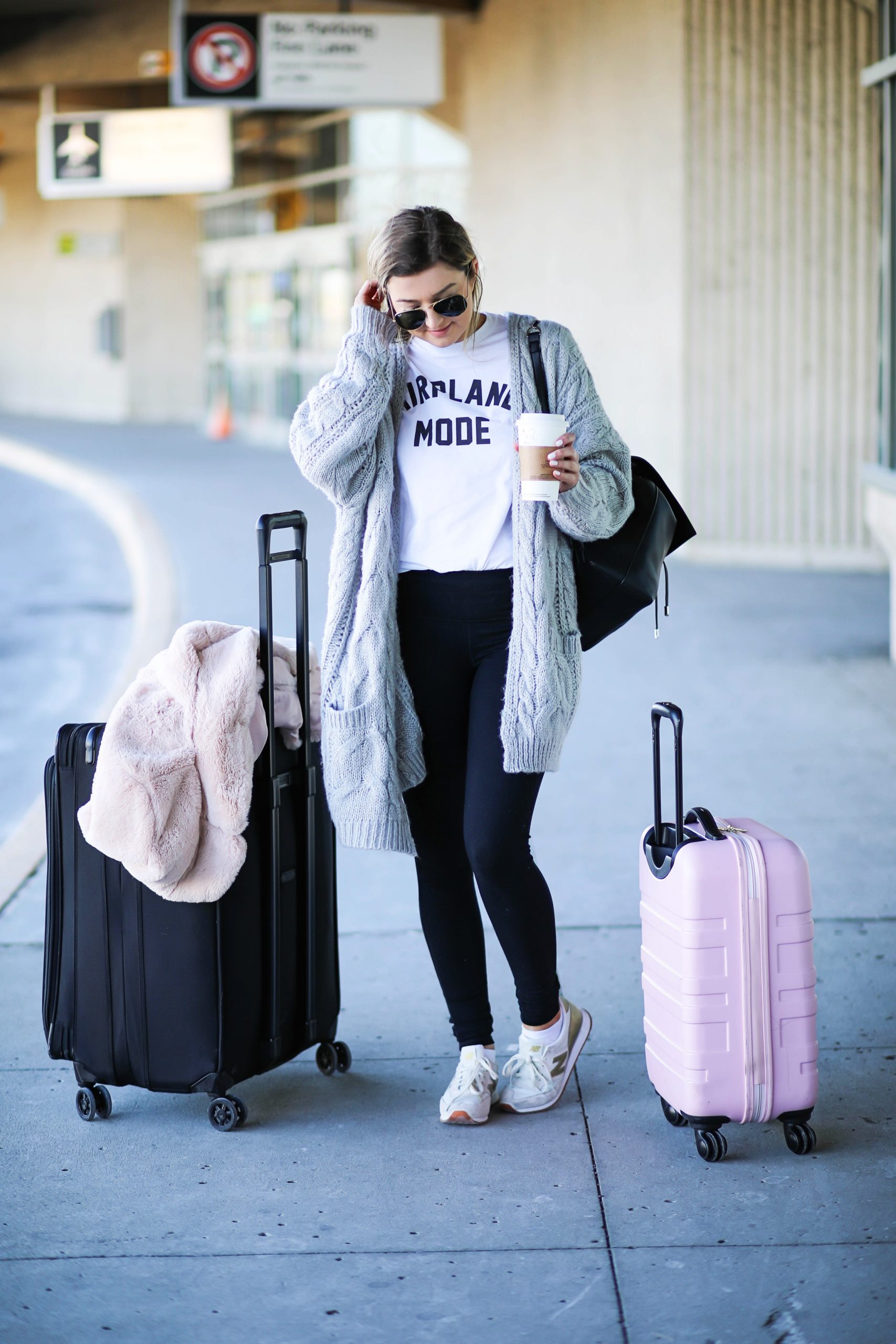 Chunky Knit Cardigan and Slim Pants for Cozy Travel — Travel Outfits