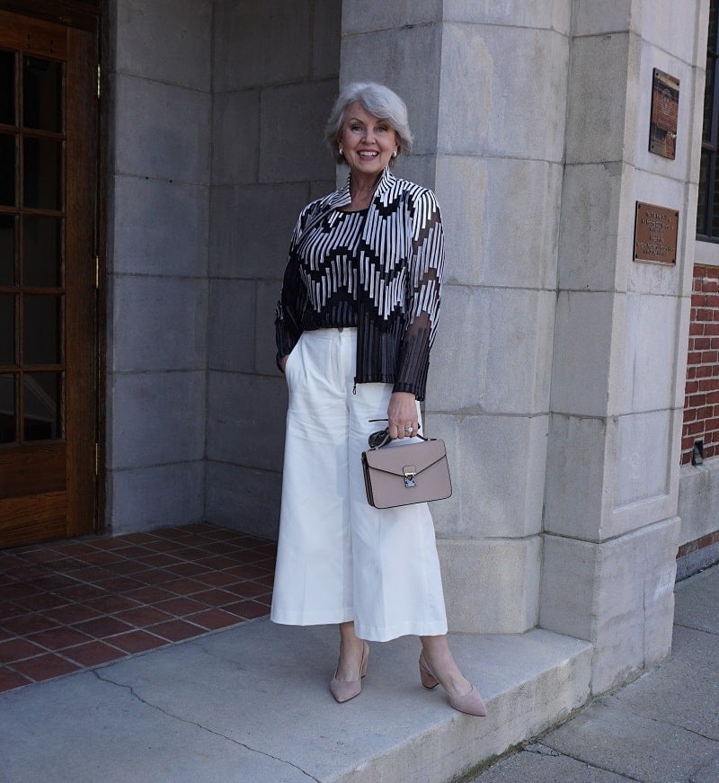 Chic Wide-Leg Culottes with a Patterned Top — Decades Day Outfits