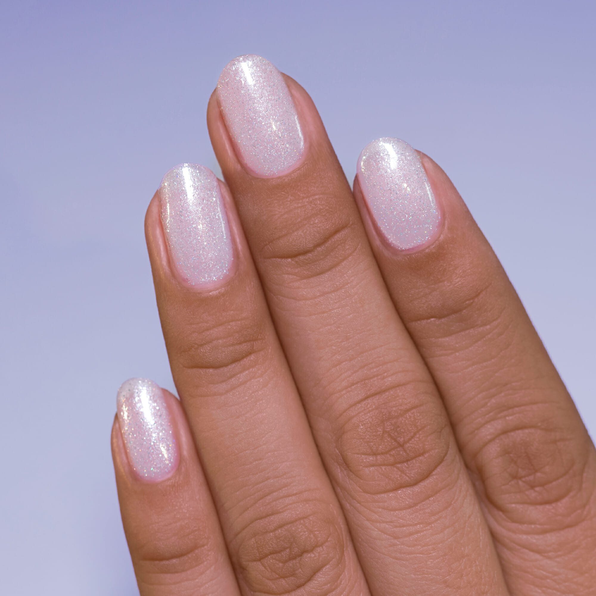 Milky White Jelly with Shimmer Glitter — Milky Nails