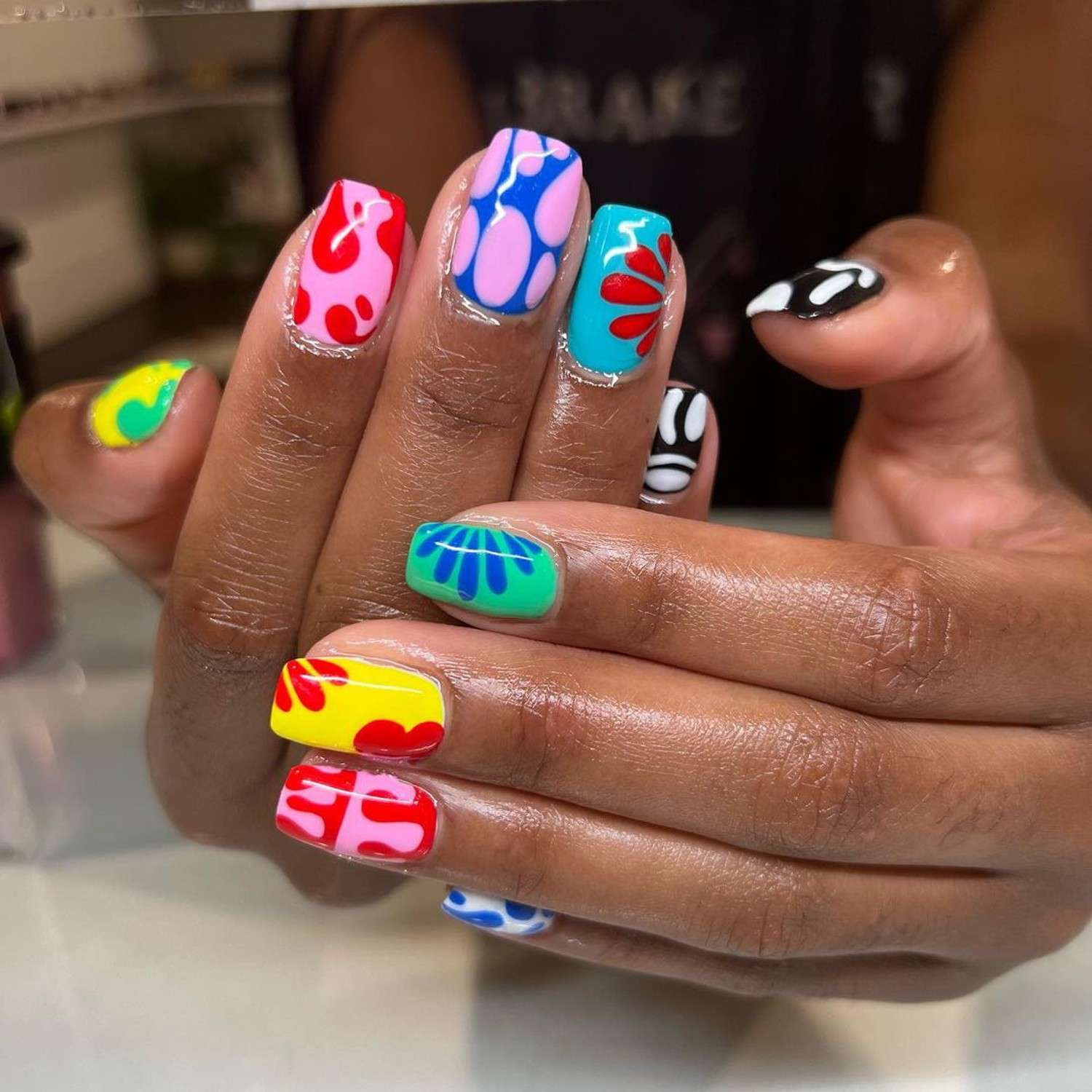 Bold Abstract Square Patterns — Mismatched Nails