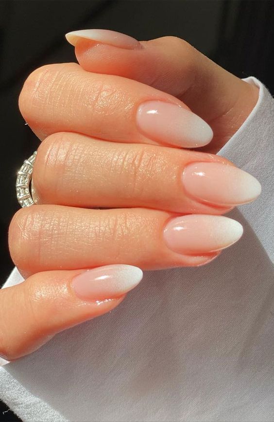 Nude to White Ombre Stiletto Nails — Bridesmaid Nails