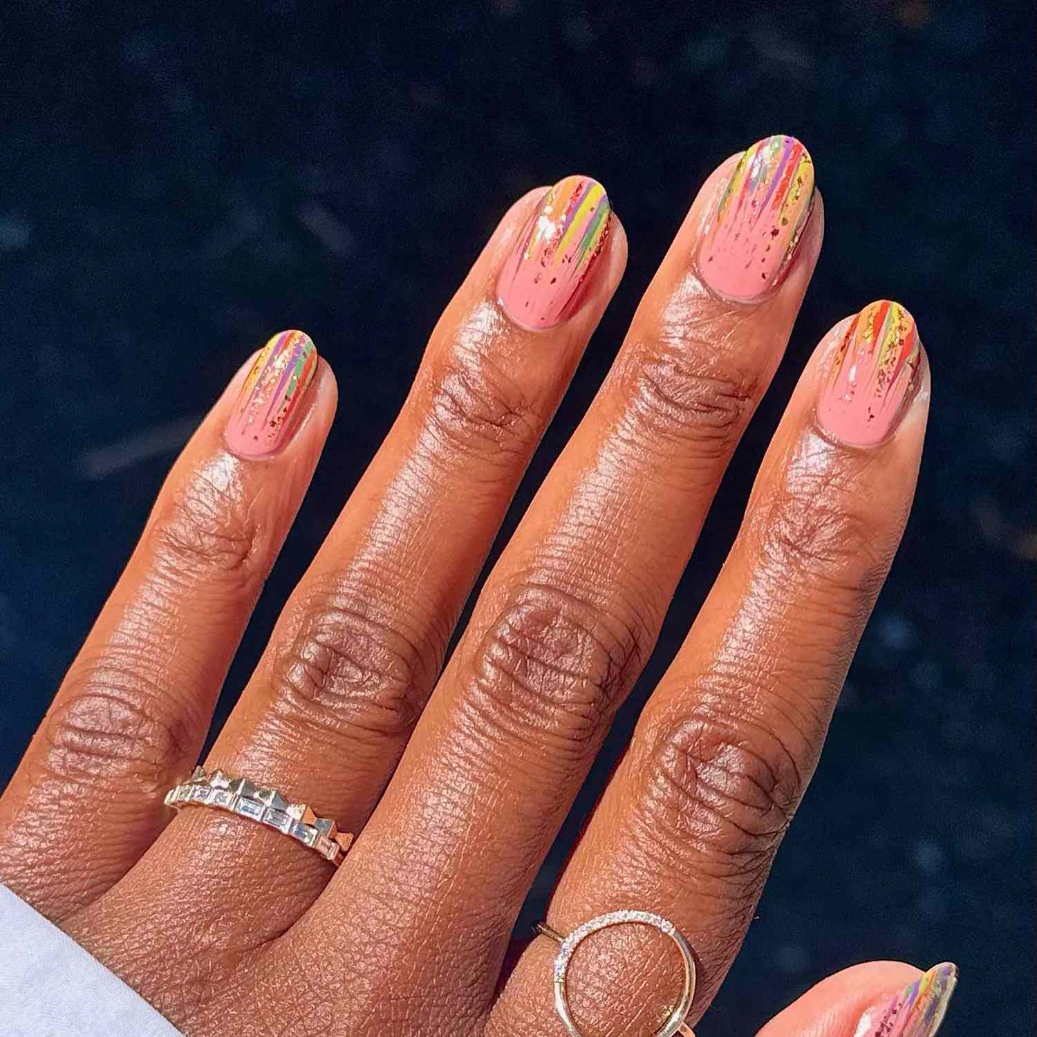 Glossy With Glitter Visual Idea Glossy With Glitter Visual Idea — Sweet 16 Nails