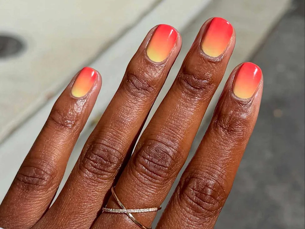 Light Pink Squoval with White Line Art Light Pink Squoval with White Line Art — Squoval Nails