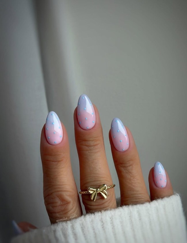 Visual Idea — Almond French Tip Nails