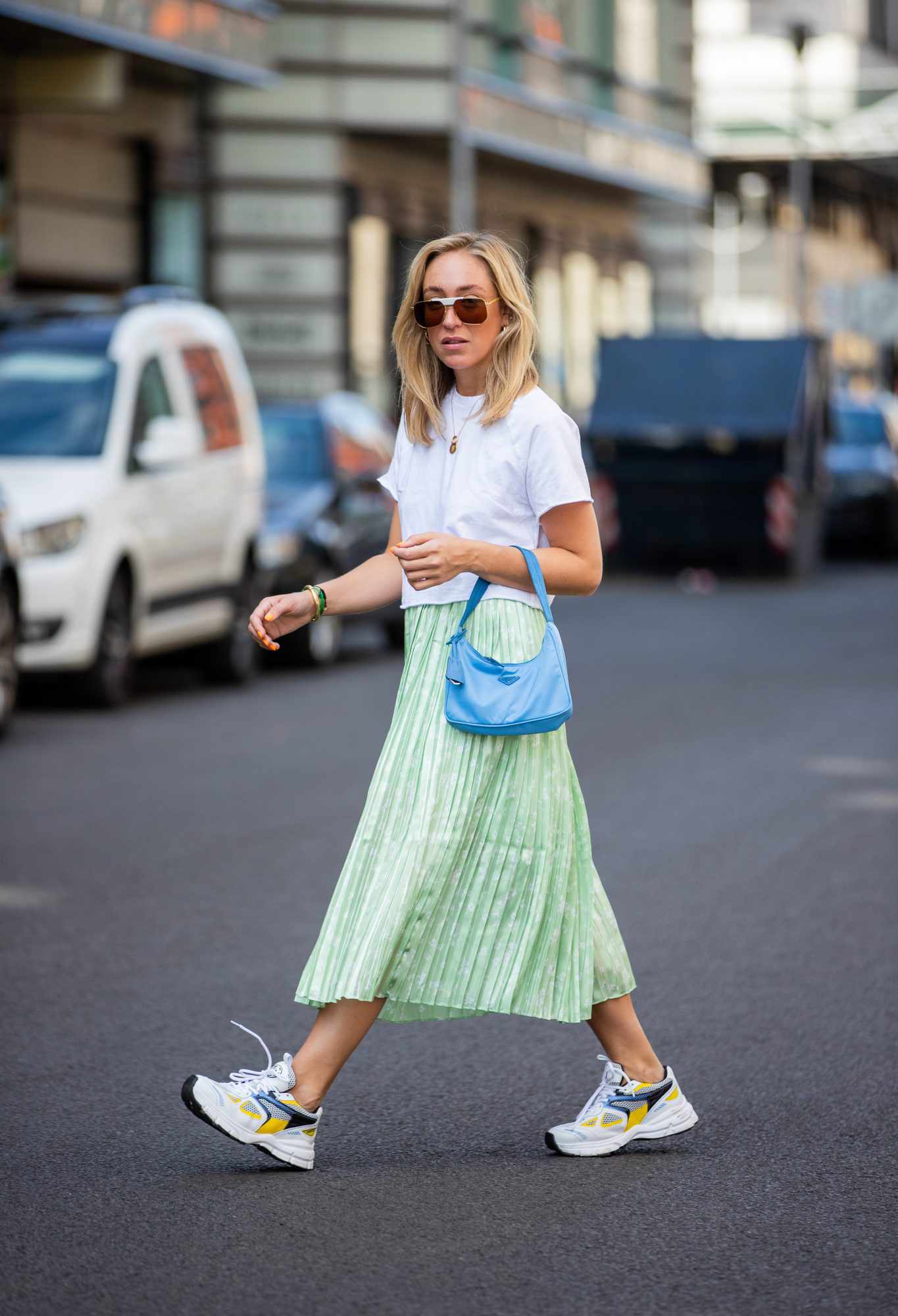 Midi Skirt with a Cropped T-Shirt and Sneakers Midi Skirt with a Cropped T-Shirt and Sneakers — Petite Outfits