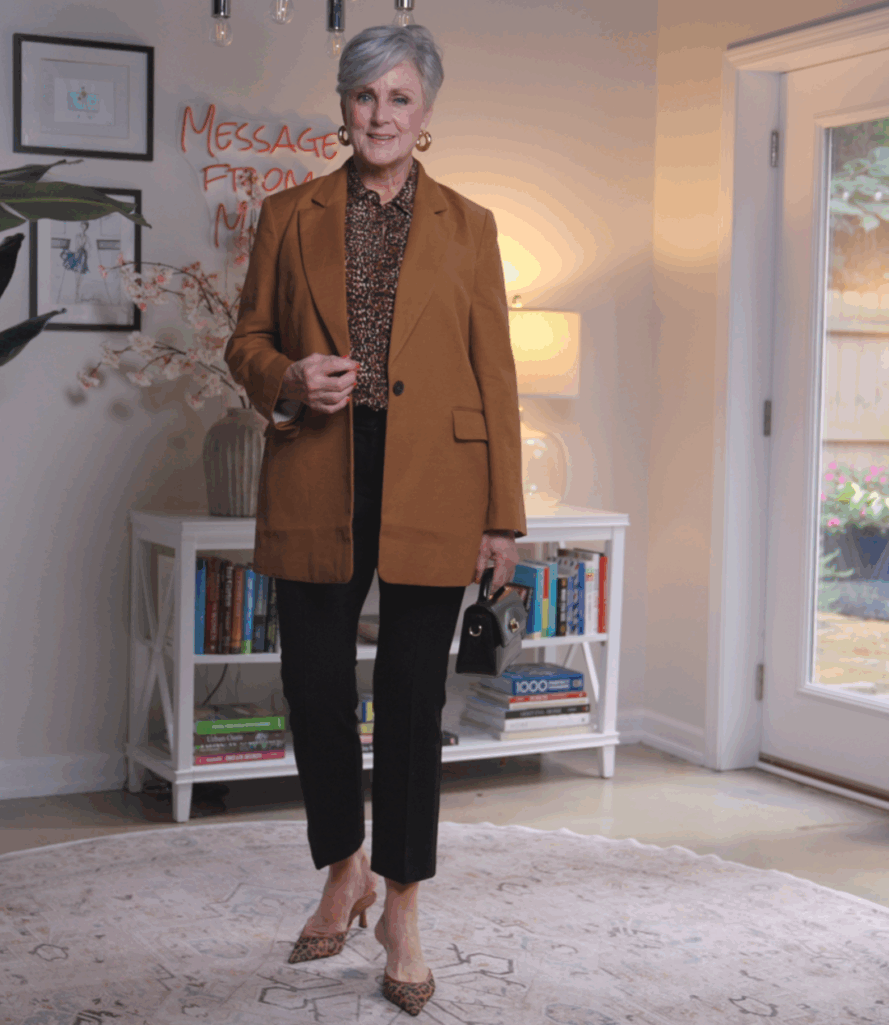 Oversized Camel Blazer for Business Casual Oversized Camel Blazer for Business Casual — Outfits for Women Over 50